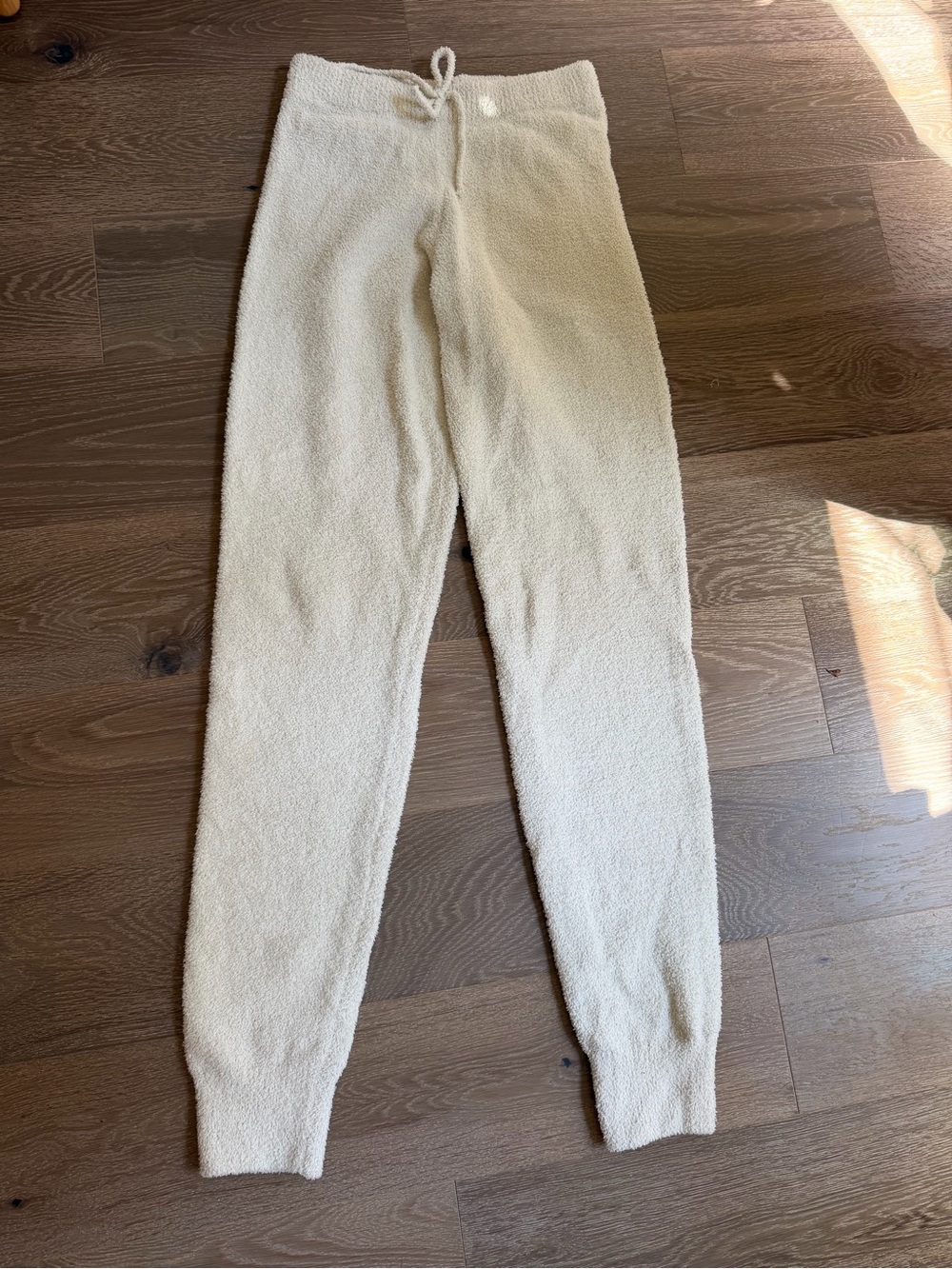 chicwish Cream Fuzzy Jogger Pants